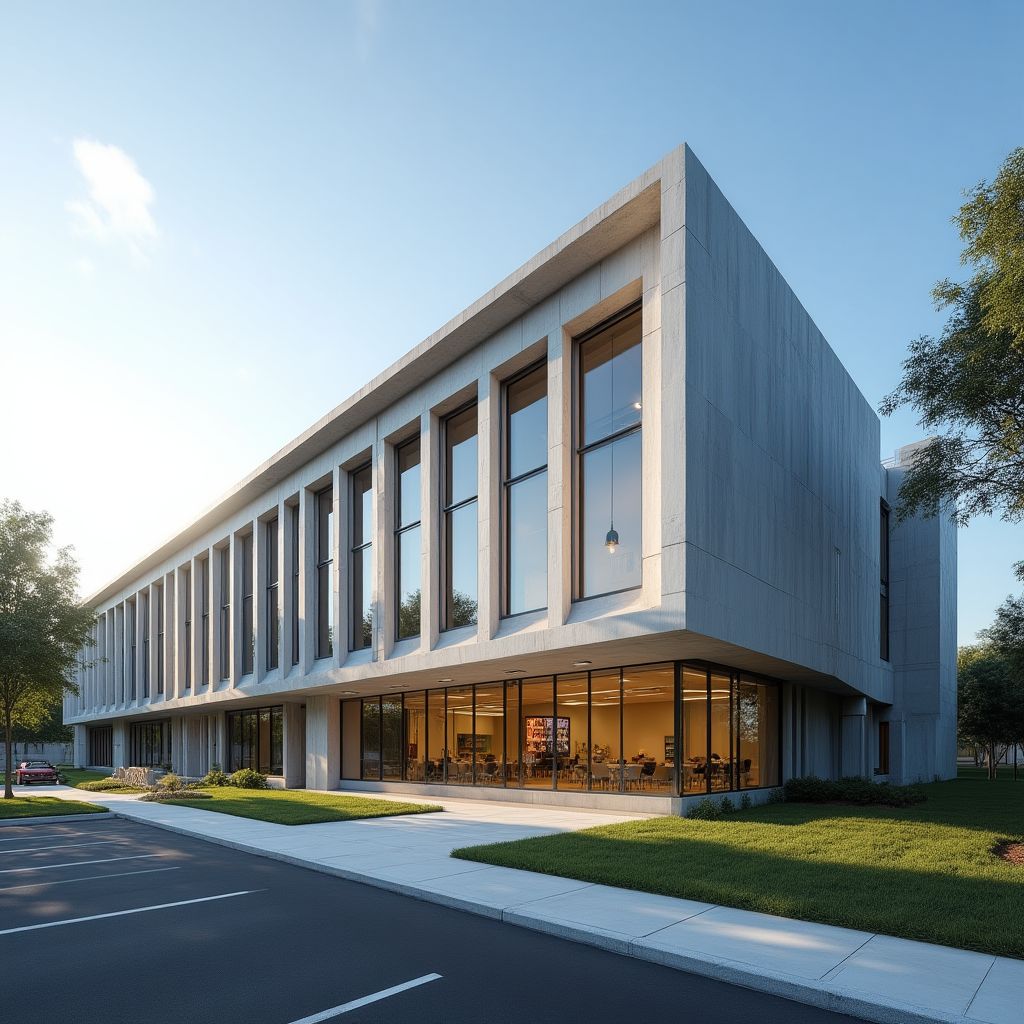 Clădirea modernă a ContaEdu cu sălile de curs echipate cu tehnologie avansată